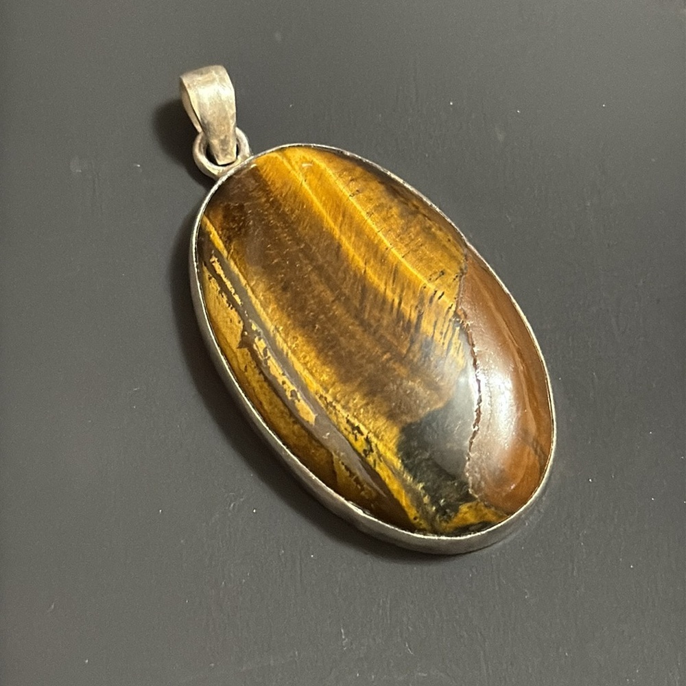 Sterling Silver 925 Tiger's Eye Pendant - Picture 7 of 8